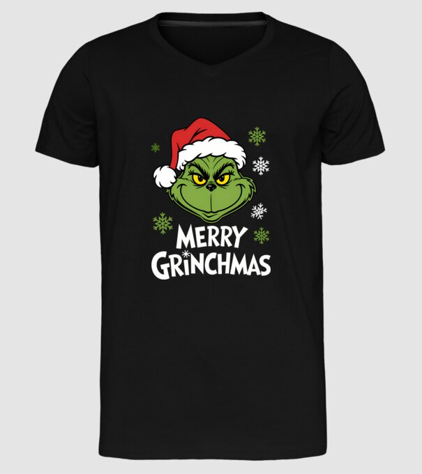 Merry Grinchmas Negru model negru pe tricou