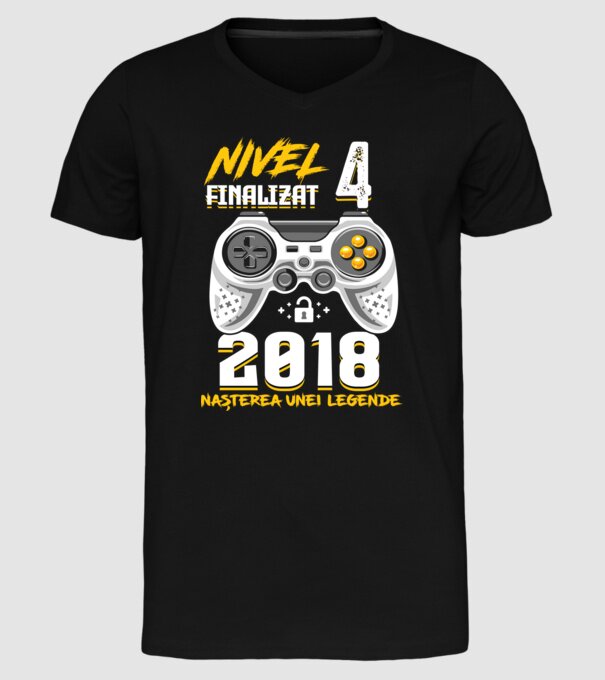Nivel 4 finalizat. 2018 nașterea unei legende model negru pe tricou