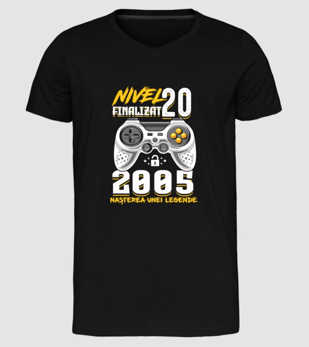 Nivel Finalizat 20 2005 model negru pe tricou