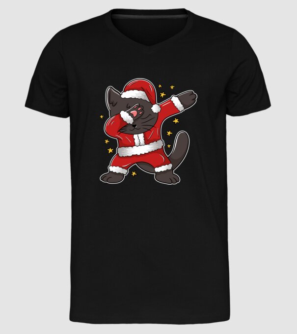 Pisică Dab model negru pe tricou