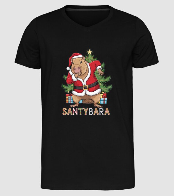 Santybara model negru pe tricou