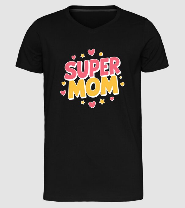 Super Mom Negru model negru pe tricou