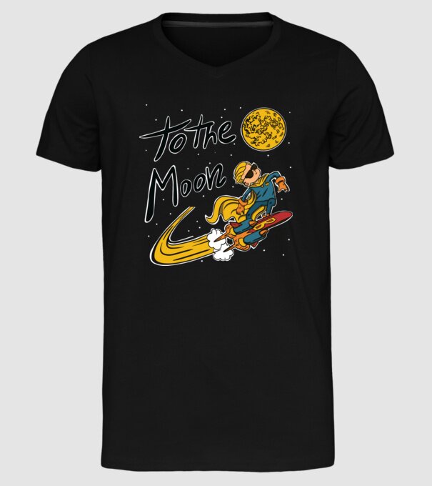 To the Moon Bitcoin model negru pe tricou