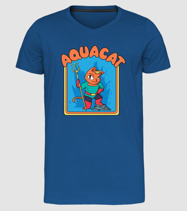 Aquacat model albastru regal pe tricou
