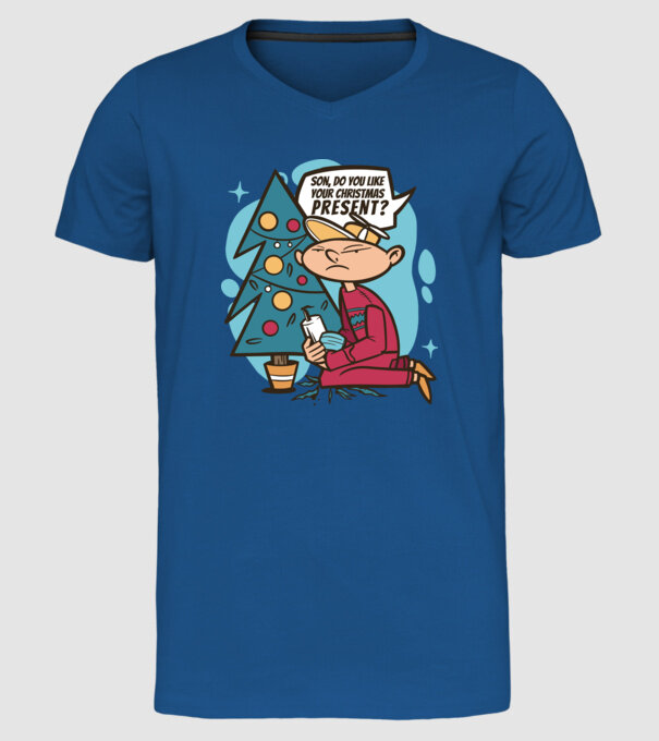 Cadouri de Crăciun model albastru regal pe tricou