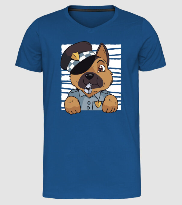 Ciobănesc german câine de poliție model albastru regal pe tricou