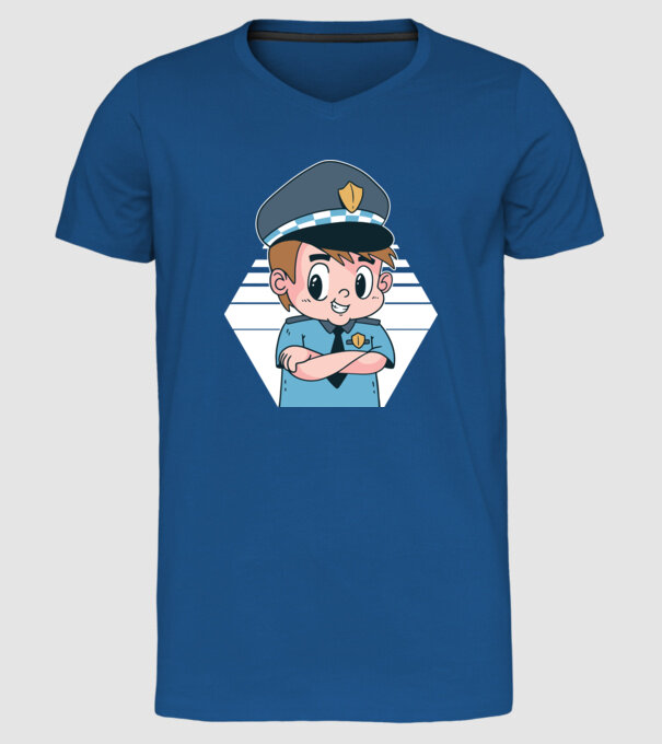 Polițist Copil model albastru regal pe tricou