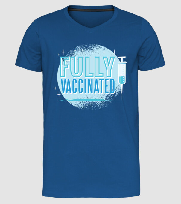 Complet vaccinat model albastru regal pe tricou