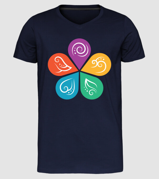 Ayurveda model albastru închis pe tricou