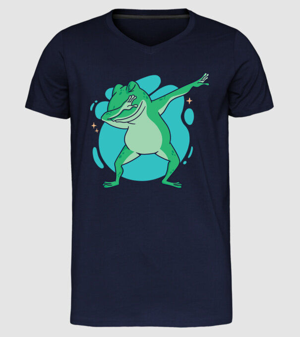 Broască DAB model albastru închis pe tricou