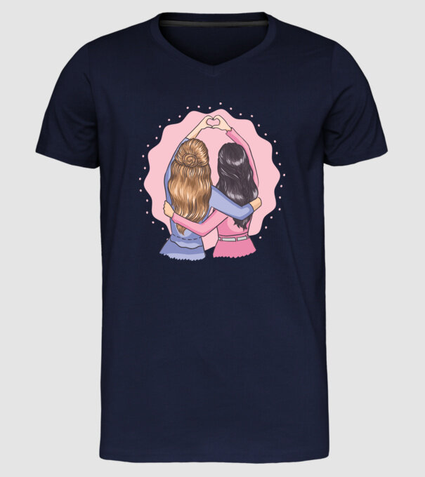 Best Friends Forever - Cele mai bune prietene model albastru închis pe tricou
