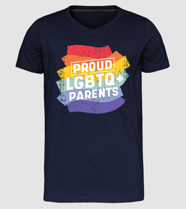 Părinți mândri LGBTQ model albastru închis pe tricou