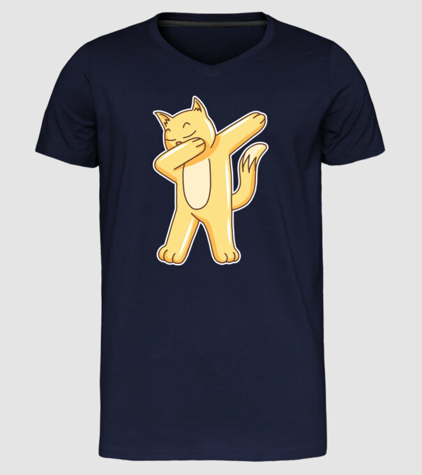 Pisică DAB model albastru închis pe tricou