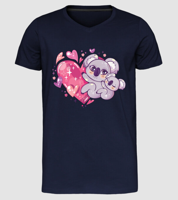 Koala drăguță Anime model albastru închis pe tricou