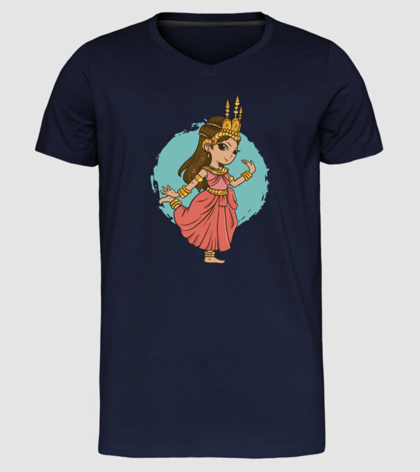Prințesă drăguță model albastru închis pe tricou