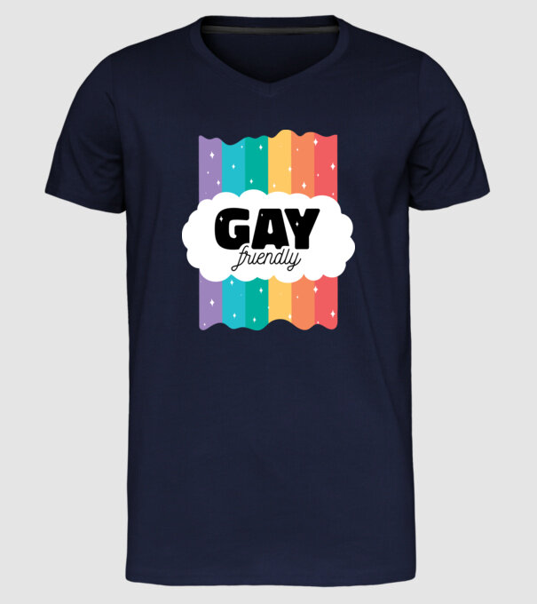 Gay friendly model albastru închis pe tricou