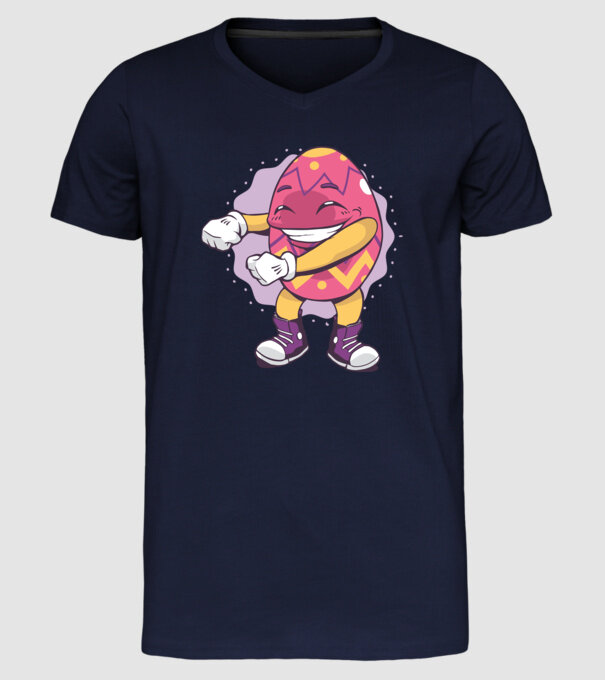 Ouă de Paște DAB model albastru închis pe tricou
