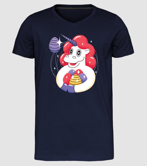 Unicorn de Paște model albastru închis pe tricou