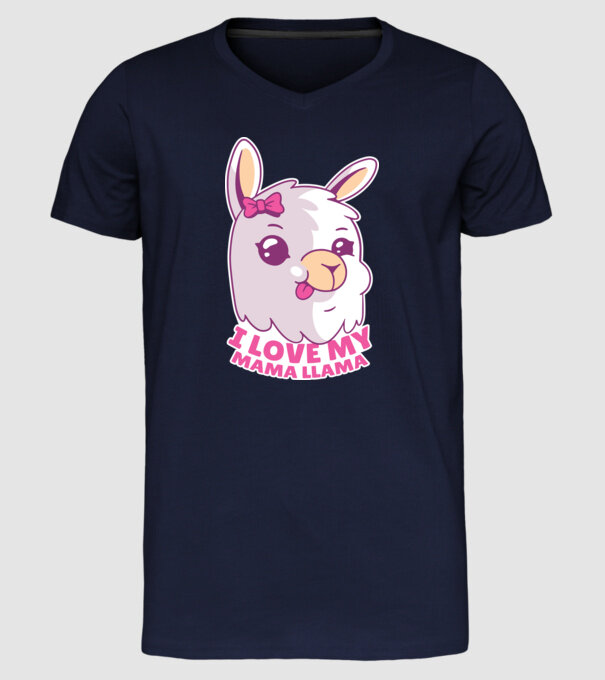 I Love My Papa Llama tricou drăguț cu lamă pentru bunica model albastru închis pe tricou
