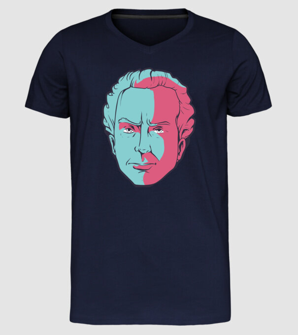 Immanuel Kant model albastru închis pe tricou