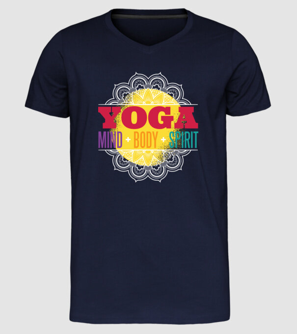 Valori yoga model albastru închis pe tricou
