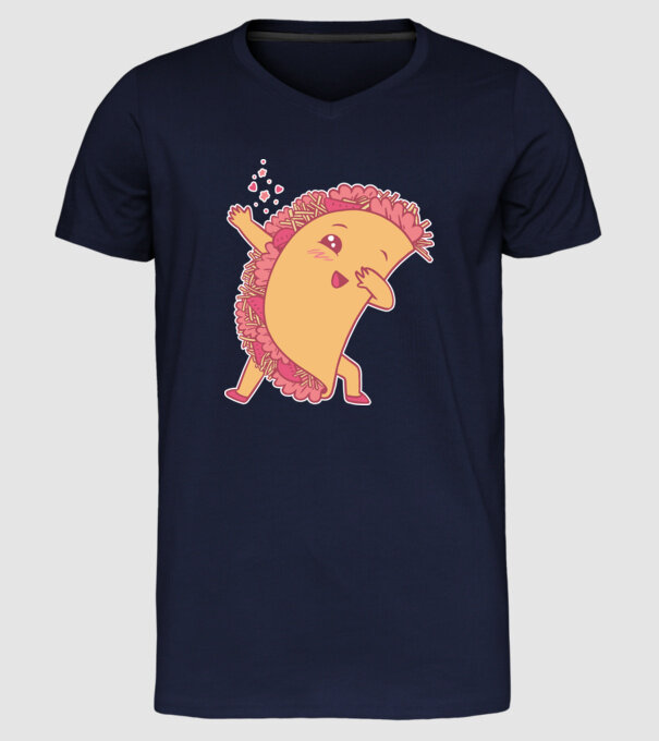 Kawaii Taco DAB model albastru închis pe tricou