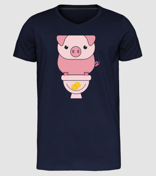 Little Pig model albastru închis pe tricou