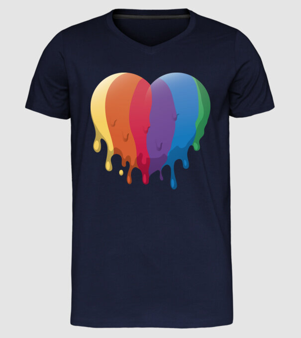 LGBTQ Inimă model albastru închis pe tricou
