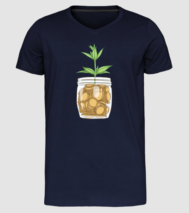 Plantă pușculiță porcușor model albastru închis pe tricou
