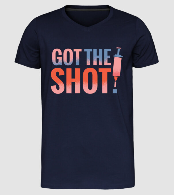 Am fost vaccinat model albastru închis pe tricou