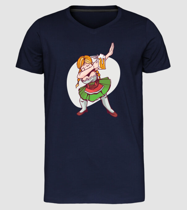 Oktoberfest DAB Fată cu ulcior model albastru închis pe tricou