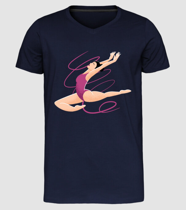 Gimnastică ritmică model albastru închis pe tricou