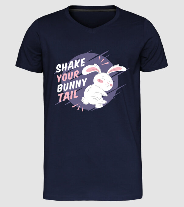 Shake your bunny tail model albastru închis pe tricou