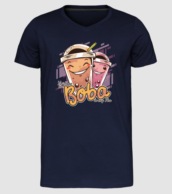 Tu ești Boba pentru ceaiul meu model albastru închis pe tricou