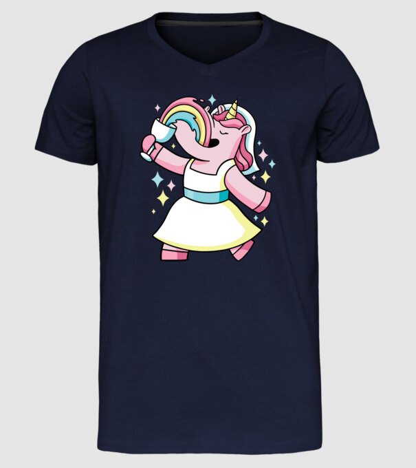 Unicorn Mireasă model albastru închis pe tricou