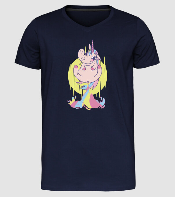 Bășină Unicorn model albastru închis pe tricou
