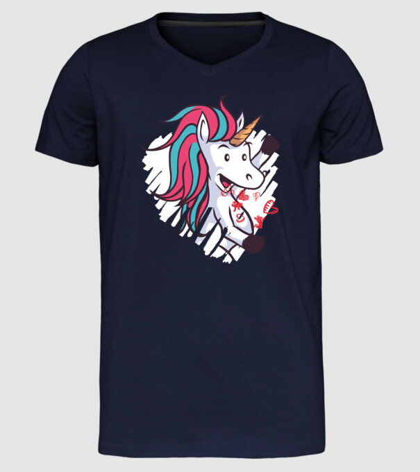'Dragoste Unicorn pentru Valentine''s Day' model albastru închis pe tricou