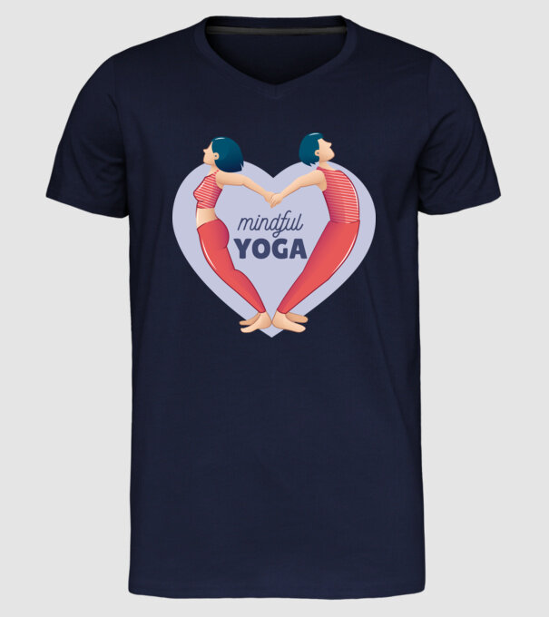 Dragoste Yoga - tricou Yoga model albastru închis pe tricou