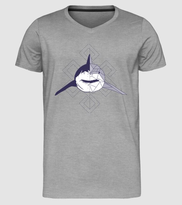Rechin abstract model gri pe tricou
