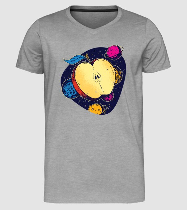 Mere în spațiu model gri pe tricou