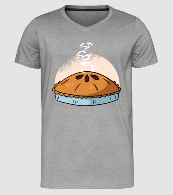 Plăcintă cu mere model gri pe tricou