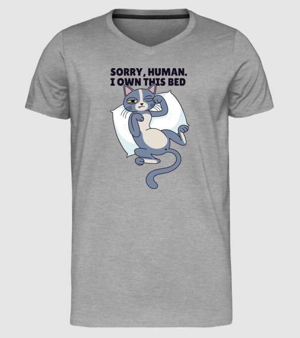 Pisică somnoroasă, Scuze, patul e al meu model gri pe tricou