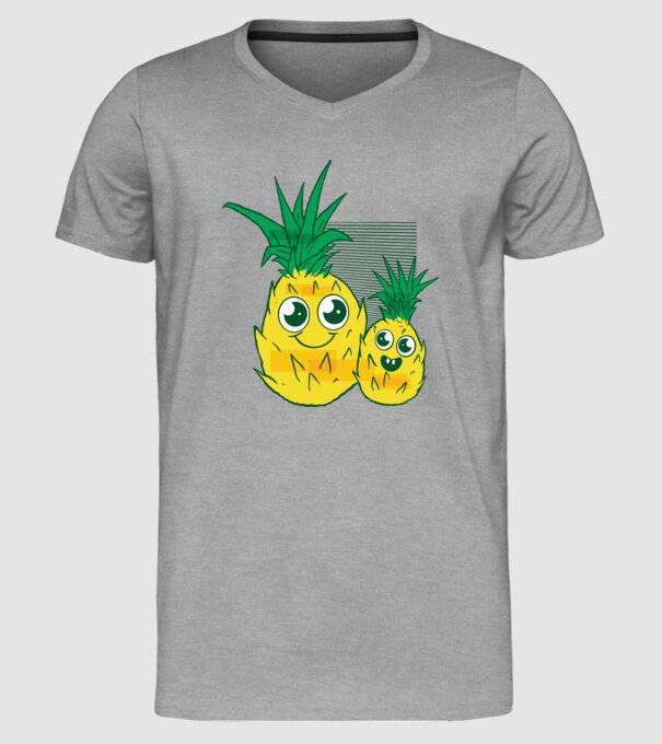 Familie Ananas model gri pe tricou