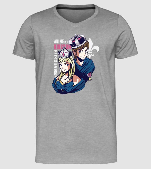 Anime este Regatul meu model gri pe tricou