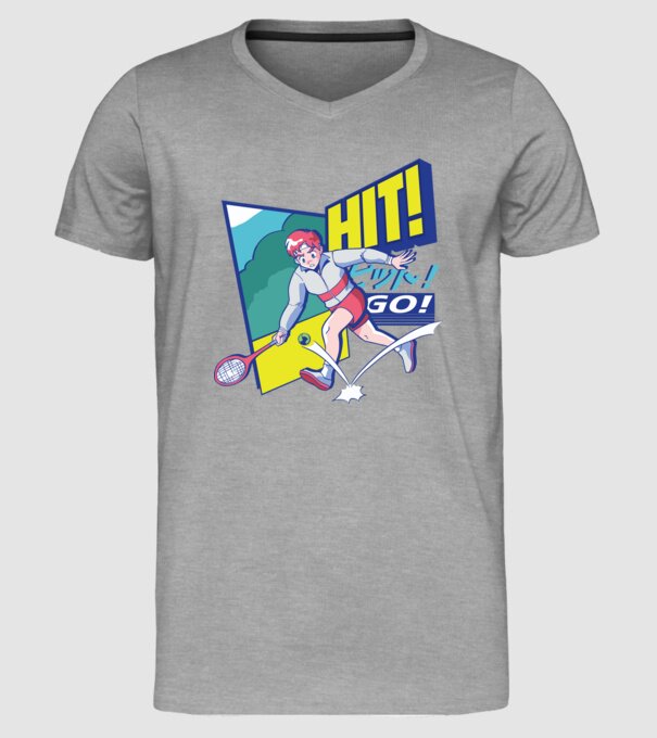 Anime Jucător de tenis băiat model gri pe tricou