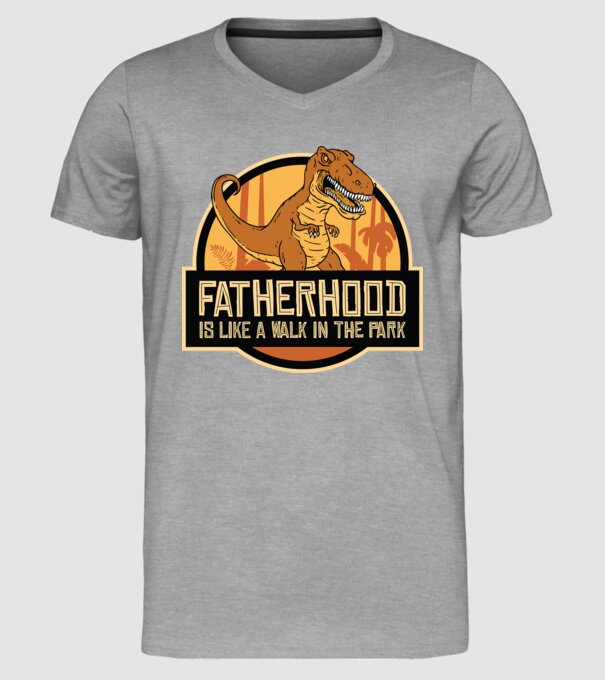 A fi tată - E ca o plimbare în Parcul Dinozaurilor model gri pe tricou