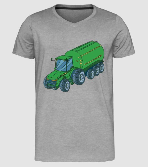 Tractor de recoltare model gri pe tricou