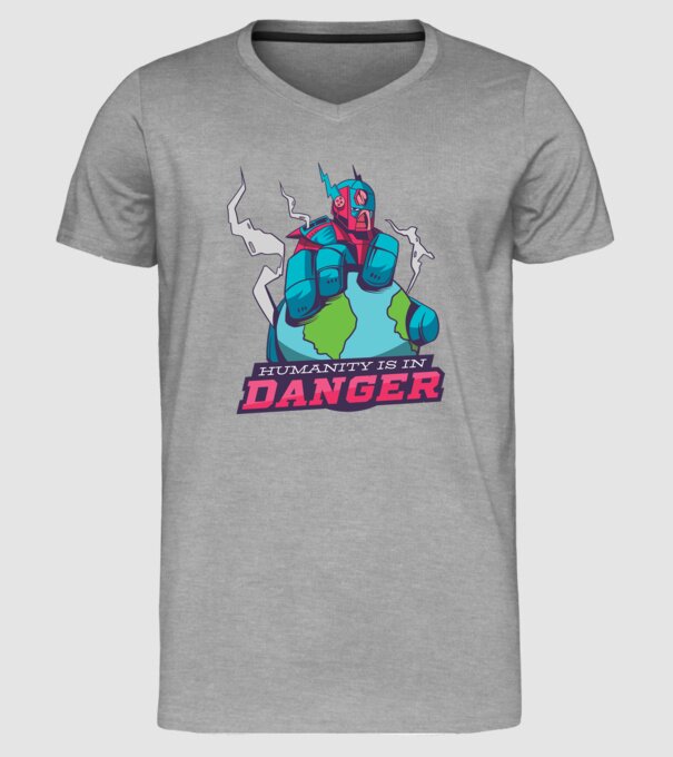 Omenirea în pericol model gri pe tricou