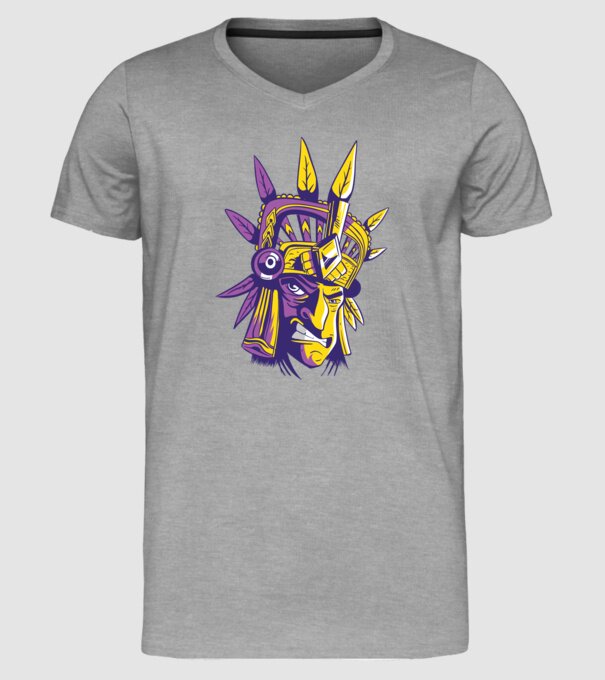 Războinic Aztec model gri pe tricou