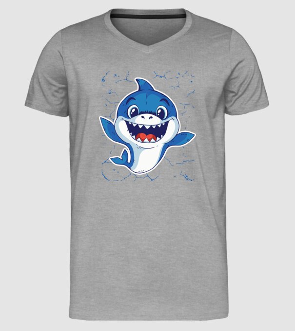 Baby Shark tricou drăguț cu rechin model gri pe tricou